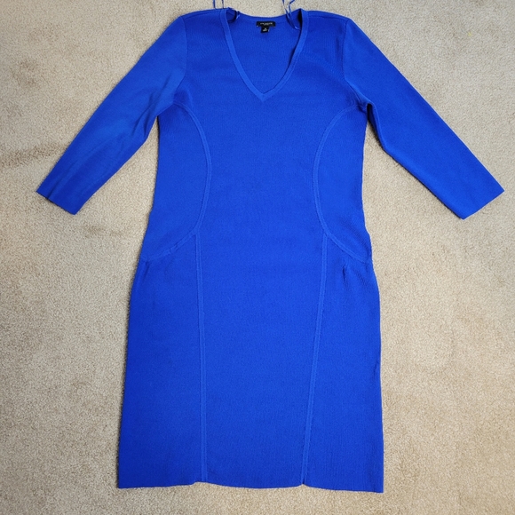 Ann Taylor Royal Blue Body Con Sweater Dress SZ M - Picture 6 of 16